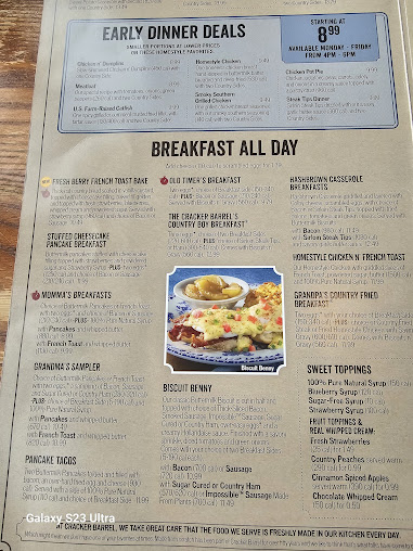 Menu Cracker Barrel Old Country Store - 20