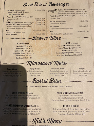 Menu Cracker Barrel Old Country Store - 21