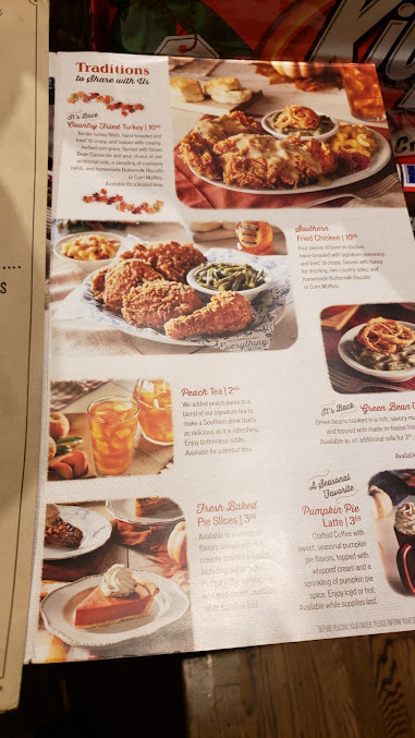 Menu Cracker Barrel Old Country Store - 25