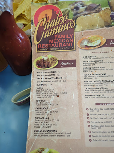 Menu Cuatro Caminos Mexican Restaurant - 20