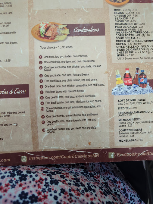 Menu Cuatro Caminos Mexican Restaurant - 24