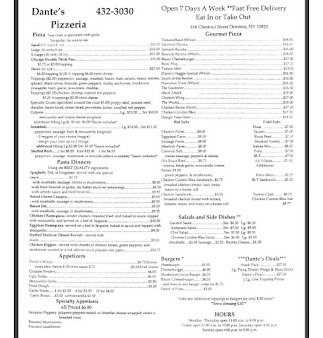 Menu Dante's Pizzeria - 20