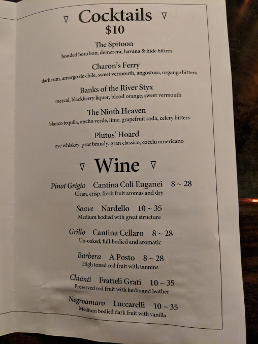 Menu Dante’s Tavern - 24