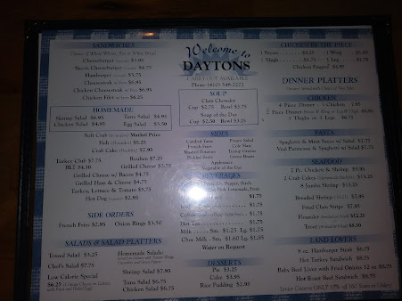Menu Daytons Salisbury - 28