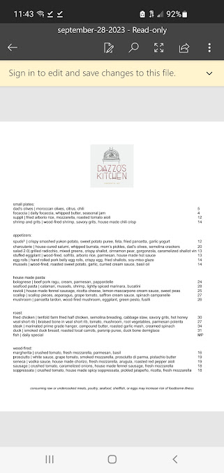 Menu Dazzo's Kitchen - 25