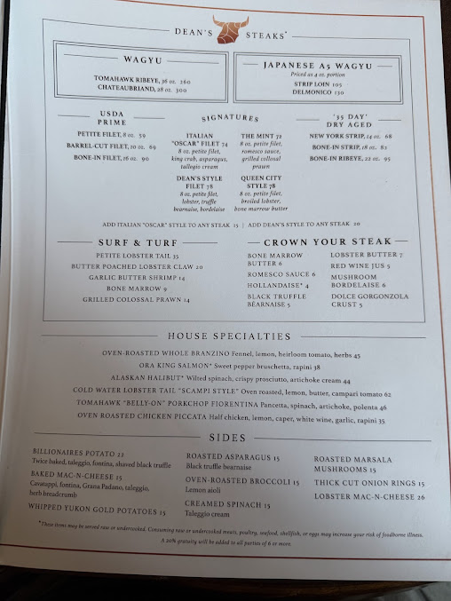 Menu Dean's Italian Steakhouse - 20
