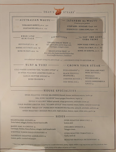 Menu Dean's Italian Steakhouse - 24