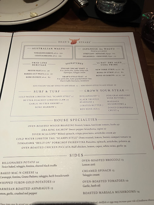 Menu Dean's Italian Steakhouse - 27