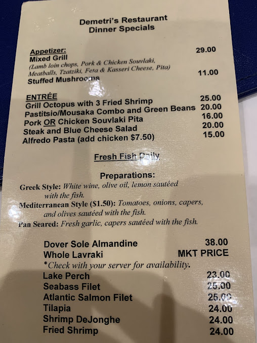 Menu Demetri's - 26
