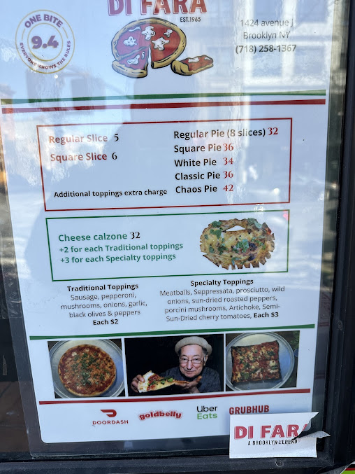 Menu Di Fara Pizza - 21