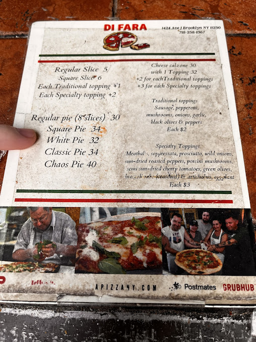 Menu Di Fara Pizza - 26