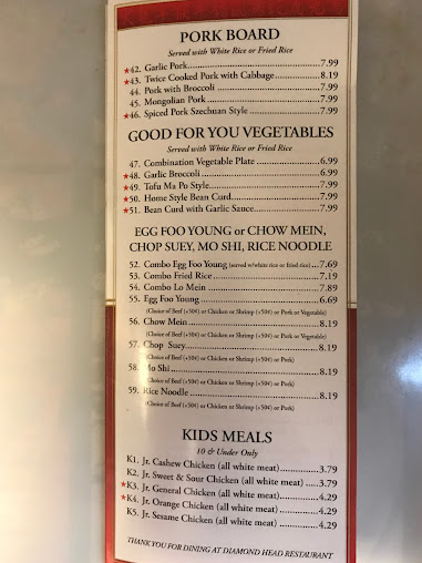 Menu Diamond Head Restaurant - 26