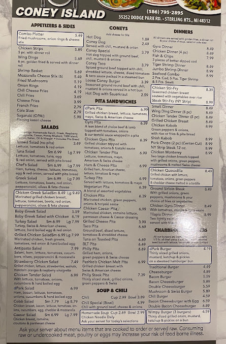 Menu Dodge Park Coney Island - 19
