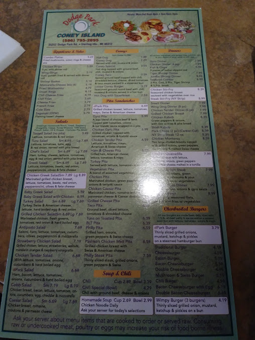 Menu Dodge Park Coney Island - 21
