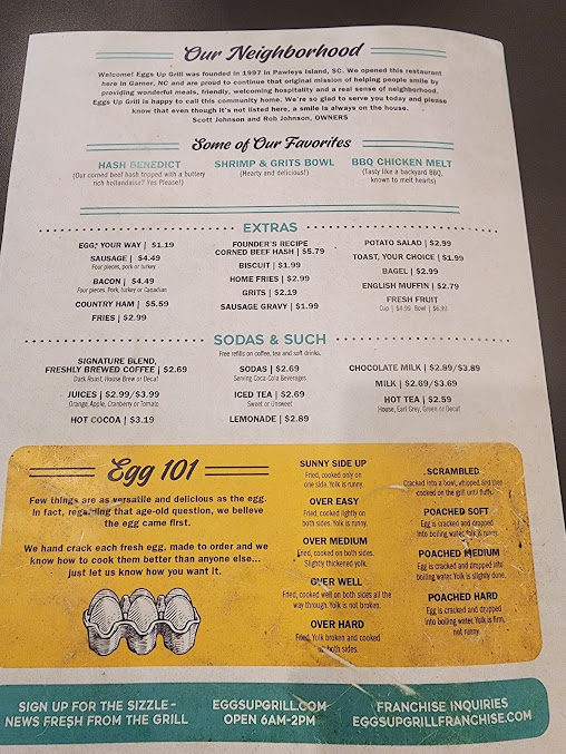 Menu Eggs Up Grill - 24