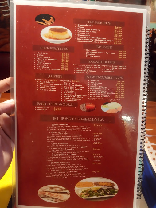 Menu El Paso Grill Mexican Restaurant - 24
