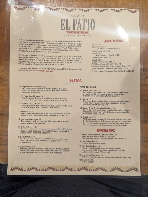 Menu El Patio De Albuquerque - 24