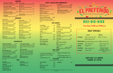 Menu El Preferido Mexican Restaurant - 20