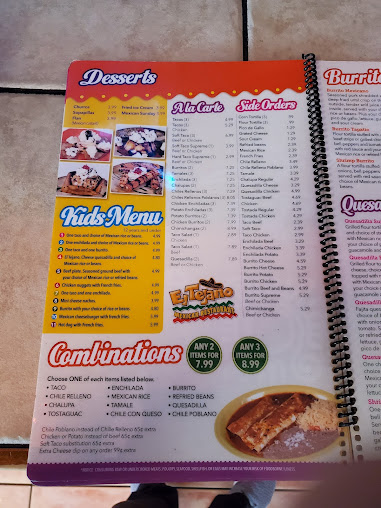Menu El Tejano Mexican Restaurant Bar And Grill - 20