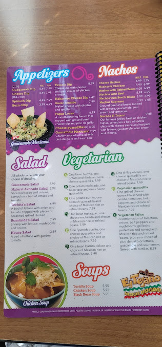 Menu El Tejano Mexican Restaurant Bar And Grill - 27