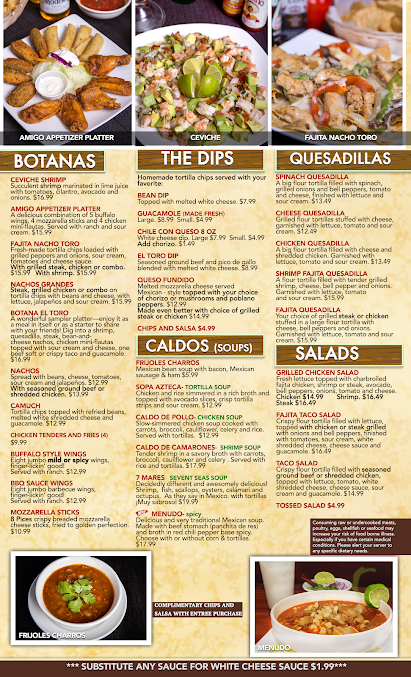 Menu El Toro Mexican Restaurant - 25