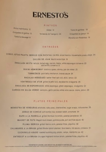 Menu Ernesto's - 23