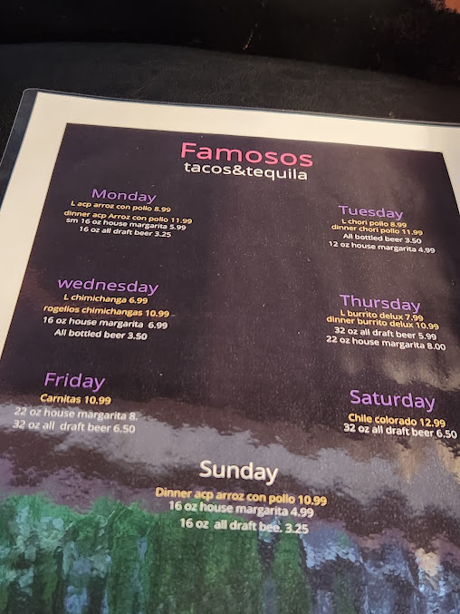 Menu Famosos Tacos & Tequila - 24