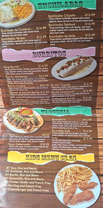 Menu Fiesta Patria Mexican Restaurant Cantina - 20