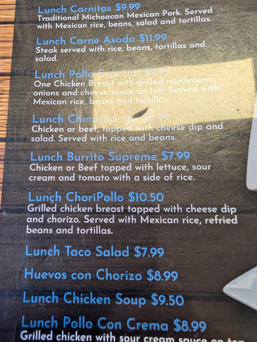 Menu Fiesta Patria Mexican Restaurant Cantina - 23