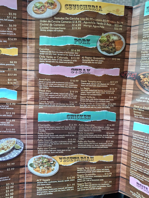 Menu Fiesta Patria Mexican Restaurant Cantina - 25