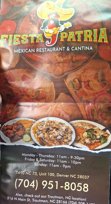 Menu Fiesta Patria Mexican Restaurant Cantina - 28