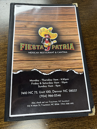 Menu Fiesta Patria Mexican Restaurant Cantina - 29