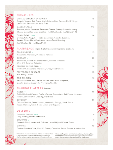 Menu Flight Club - 23