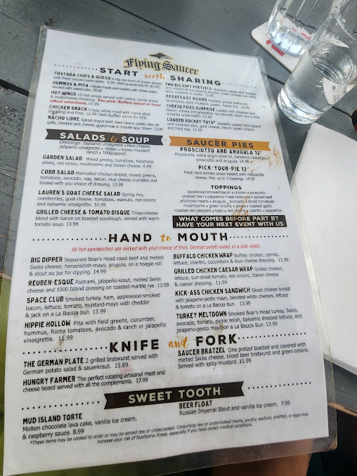 Menu Flying Saucer Draught Emporium - 22