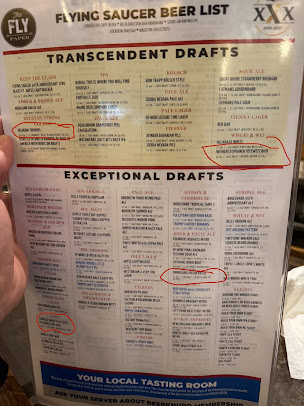 Menu Flying Saucer Draught Emporium - 26