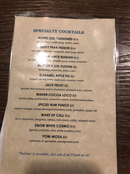 Menu Fosters On The Point - 21