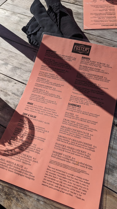 Menu Fosters On The Point - 23