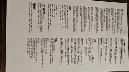 Menu Fosters On The Point - 25