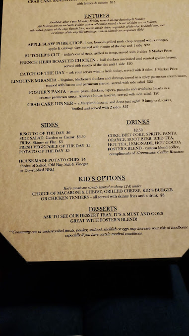 Menu Fosters On The Point - 26