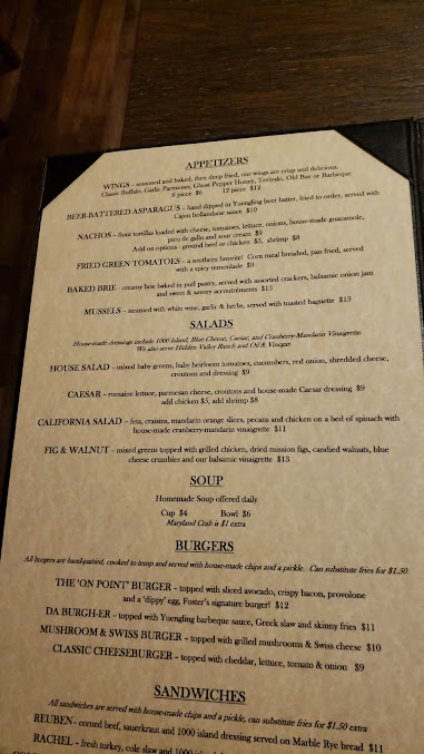 Menu Fosters On The Point - 27