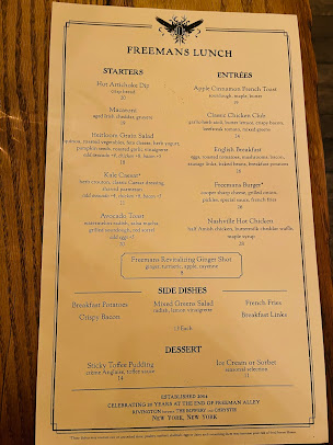 Menu Freemans - 20
