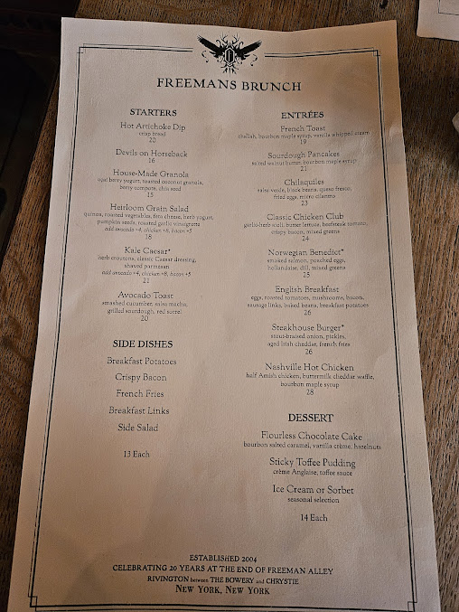 Menu Freemans - 23