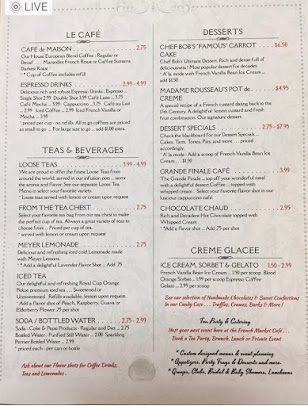Menu French Market Cafe & Gourmet Shop - Tea Room - 20