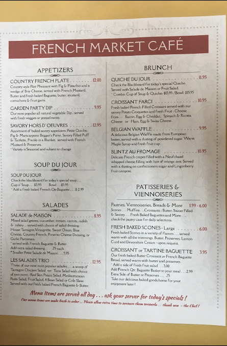 Menu French Market Cafe & Gourmet Shop - Tea Room - 23