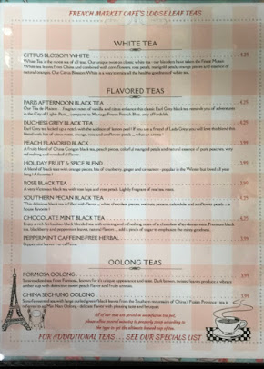 Menu French Market Cafe & Gourmet Shop - Tea Room - 26