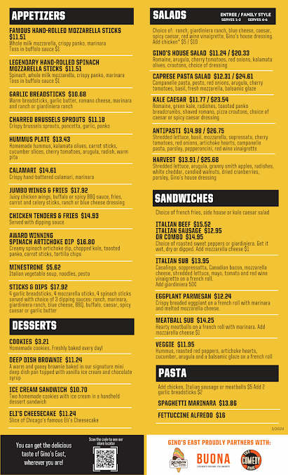 Menu Gino's East - 20