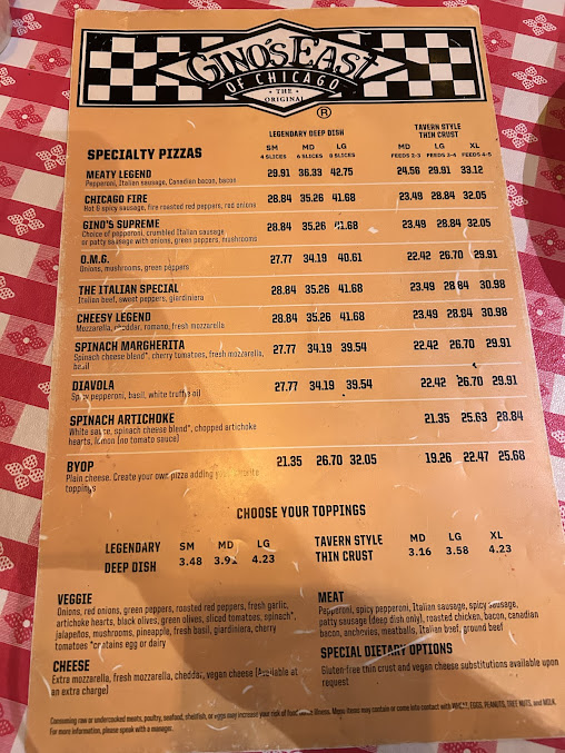 Menu Gino's East - 21