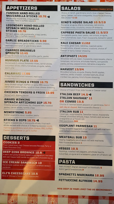 Menu Gino's East - 23