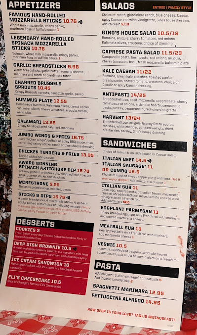 Menu Gino's East - 24