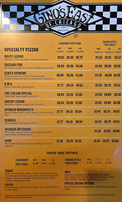 Menu Gino's East - 28